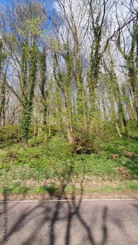 Scottish Rural Country road Hills Near Glasgow Scotland. Car Mounted Camera Footage During Drive Through Rural Area.