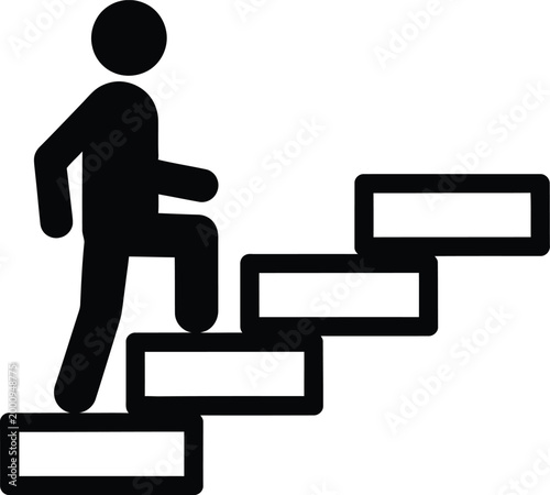 Man climbing up the stairs Vector