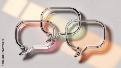 Abstract Glass Shapes with Green Leaves Eco Design Background Concept