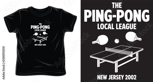 The ping pong local league new jersey 2002 table tennis tournament graphic design.