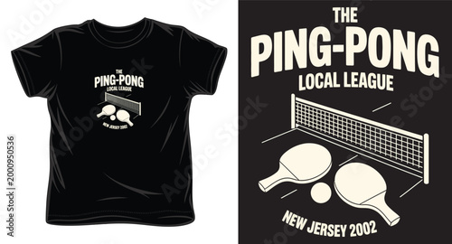 The ping pong local league new jersey 2002 table tennis tournament graphic design.