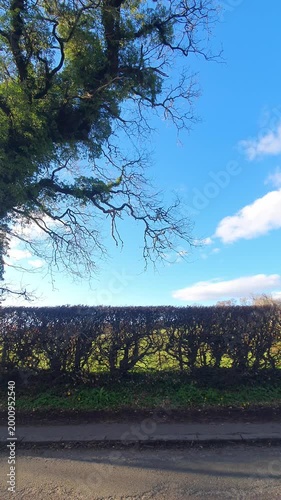 Scottish Rural Country road Hills Near Glasgow Scotland. Car Mounted Camera Footage During Drive Through Rural Area.