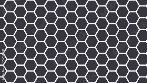 Hexagonal pattern with black and white tiles