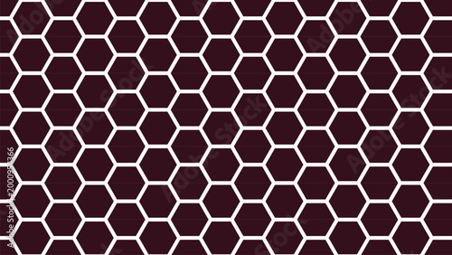 Hexagonal pattern with dark maroon and cream colors