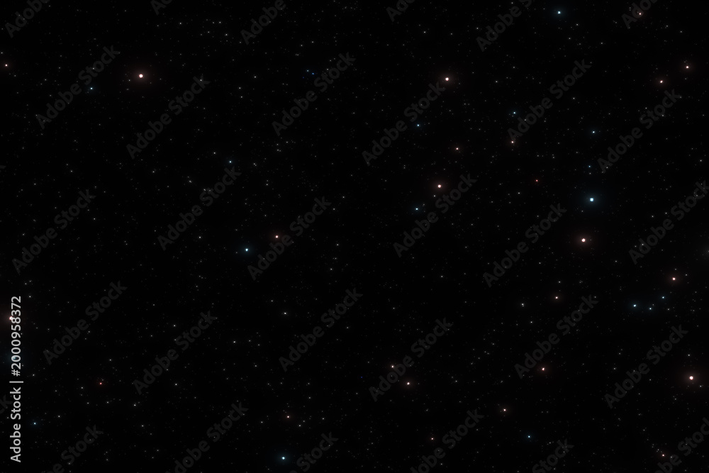 Fototapeta premium Star field illustration with shimmering lights on a dark space background