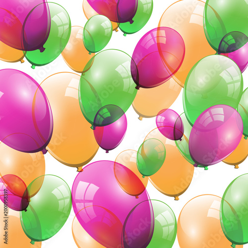 balloons, transparent, translucent, colorful, glossy, shiny, pink balloon, green balloon, orange balloon, red balloon, vibrant, bright, festive, celebration, party, birthday, decoration, floating, hel