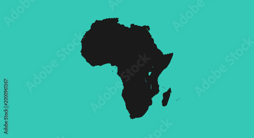 Quadro su tela Africa continent map outline silhouette.