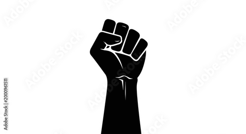 Photos Black raised fist of protest.