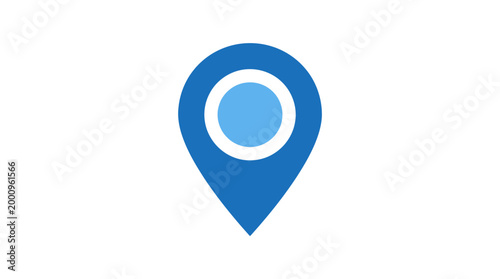 A blue location pin icon with a white and light blue circle is shown. Free Download A blue location pin icon with a white and light blue circle is shown. - GFXLoad