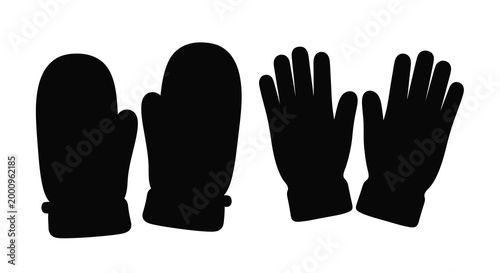 gloves and mittens silhouette high quality professional detailed