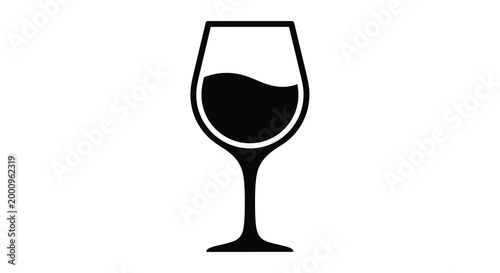 wine glass silhouette high quality professional detailed modern