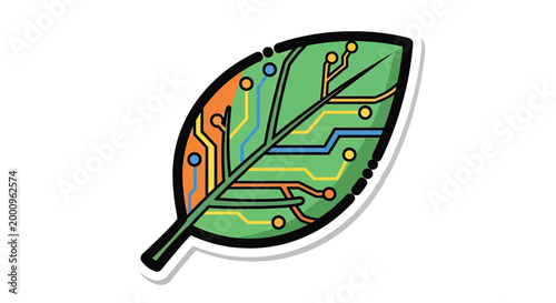 Circuit board leaf electronic green.