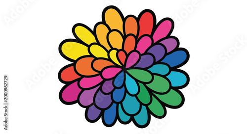 Colorful flower with many petals.