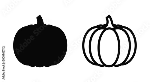 pumpkin silhouette with outline high quality professional detailed