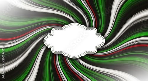 Abstract background with swirling lines in green, red, white, and black colors