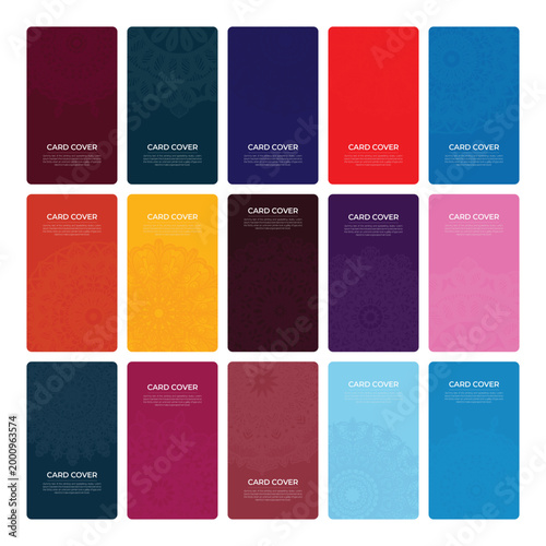 Multicolor Mandala Pattern Set for Branding and Card Design Template