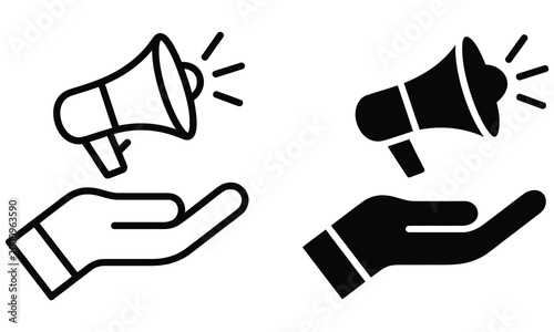 Advertising e commerce icon vector set, modern marketing instruments symbol pack featuring sales promotion tools online shopping elements and digital advertising graphics for creative projects
