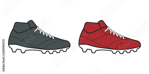 soccer cleats, professional black red footwear designed for speed, agility, traction on grass field during competitive football matches play performance