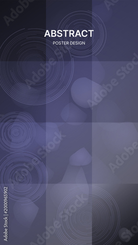 Abstract poster design, blue background, geometric shapes, modern template, vector graphic