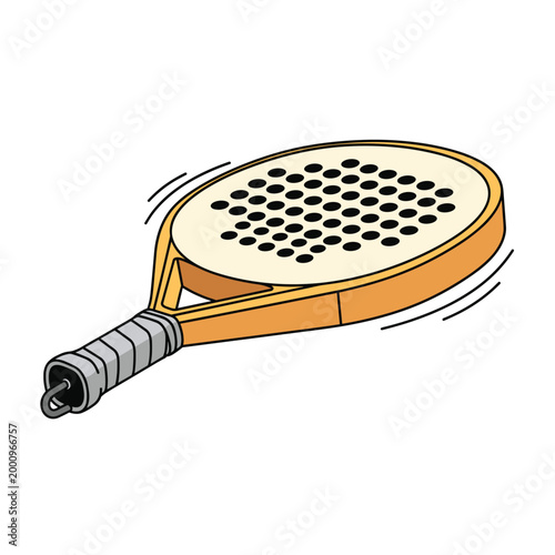 Minimalist construction padel racket illustration 