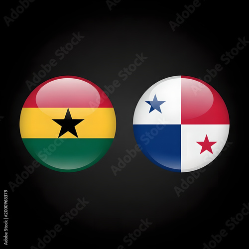 Ghana vs panama Football Match 2026, Isolated on black Background