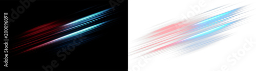 фотографія Colorful motion blur effect with red and blue streaks isolated on transparent an