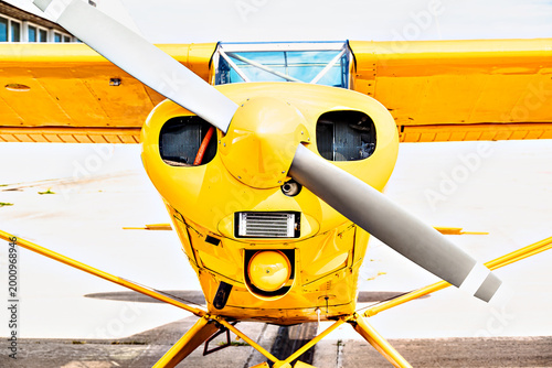 Airplane propellers, close-up detail, aeronautics