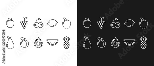 Abstract black and white composition with repeated symbolic elements