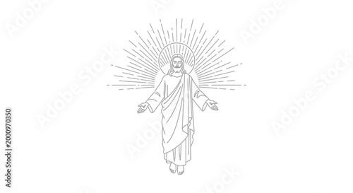 Jesus Christ Religious Icon Illustration.