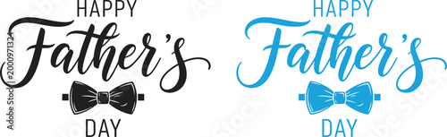 Celebrate fathers day beautiful hand lettered typography with bow ties for dad's special day greetings