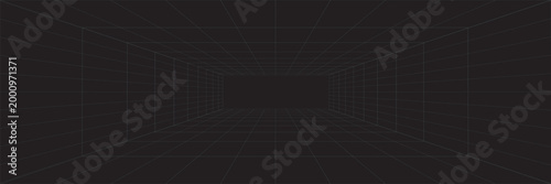 Lab arcade grid for ai ground bg. Line 3d game of y2k blueprint infographic. Metaverse isometric neon floor, industry perspective tile. Mathematics techno podium with bright white 80s scheme synthwave