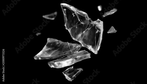 Realistic Broken Glass Effect Dark Background