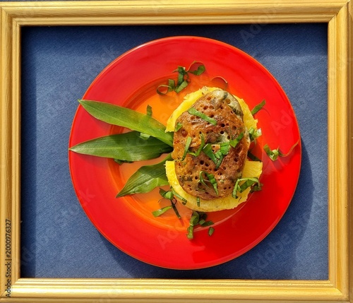 A modern take on the Lippische Pickert, with wild garlic and pineapple