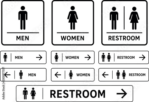 Flat design Restroom, toilet icons set