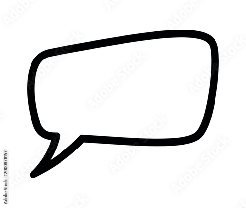 Single comic speech bubble with tail isolated on white background for message decoration.