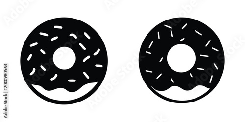 Donut icon. Glazed ring doughnut, sweet pastry icon vector
