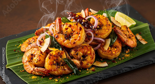 Kerala Chemmeen Roast – Spicy Indian Coastal Prawn Fry Realistic Food Photography