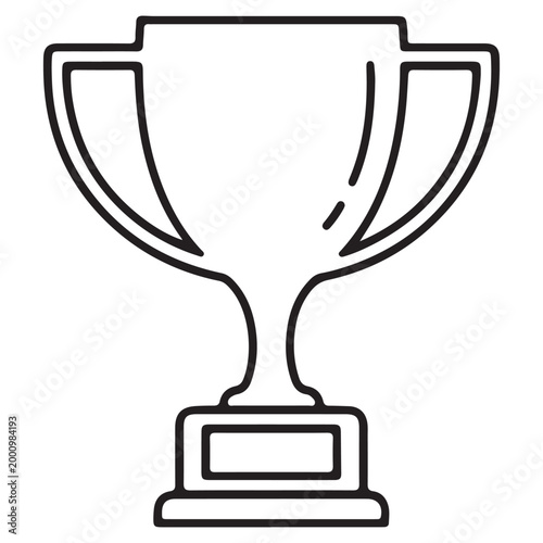 minimalist trophy line art vector icon flat design illustration