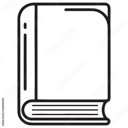 minimalist book line art vector icon flat design illustration