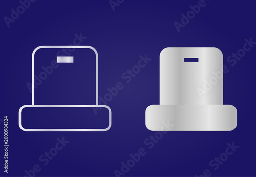 Outline and silver icon of a usb flash drive with transfer electronic connection computer technology