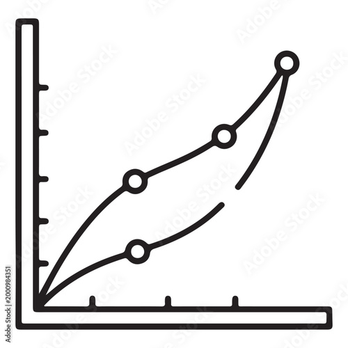 minimalist growth chart line art vector icon flat design illustration