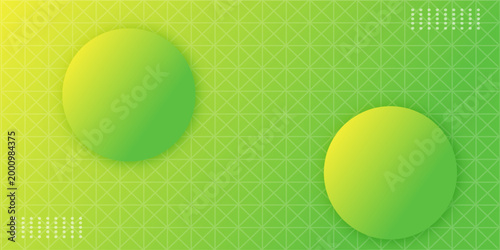 Modern abstract background with shades of yellow and green and memphis elements as well as digital and technological themes.