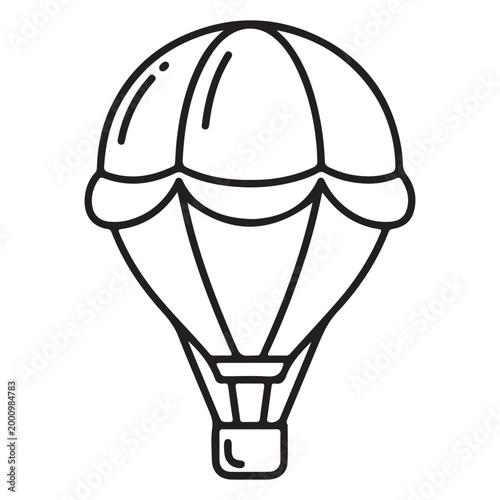 Hot air balloon minimalist line art vector illustration