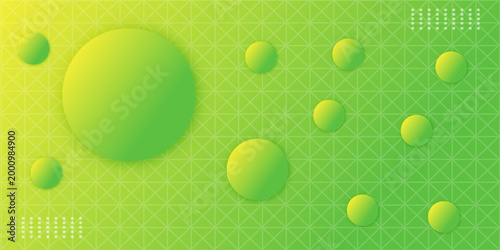 Modern abstract background with shades of yellow and green and memphis elements as well as digital and technological themes.