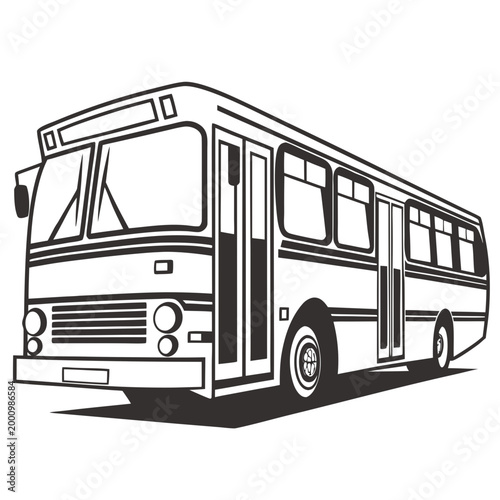 Konstfotografi City bus transportation graphic vector illustration with transportation