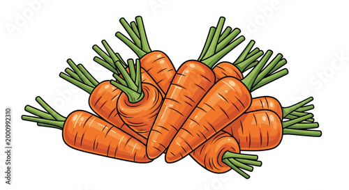 A bountiful pile of fresh orange carrots, complete with their green leafy tops, showcasing a vibrant and wholesome collection of this classic root vegetable, perfect for healthy eating.