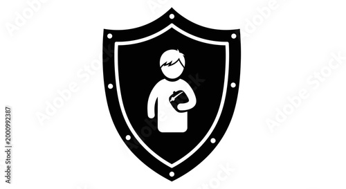 A protective shield icon with a person holding a wallet symbol inside.