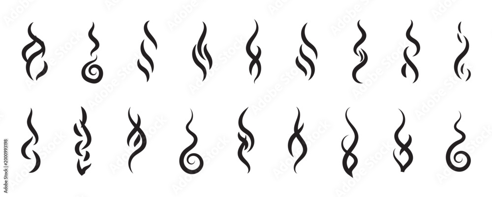 Fototapeta premium Smoke, aroma lines icon. Doodle Wavy Smoke lines symbol sketch style hand drawn