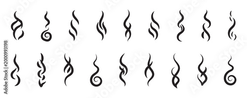 Smoke, aroma lines icon. Doodle Wavy Smoke lines symbol sketch style hand drawn