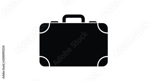 black suitcase silhouette on white background high quality professional detailed modern elegant stylish clean crisp vibrant colorful digital creative innovative
